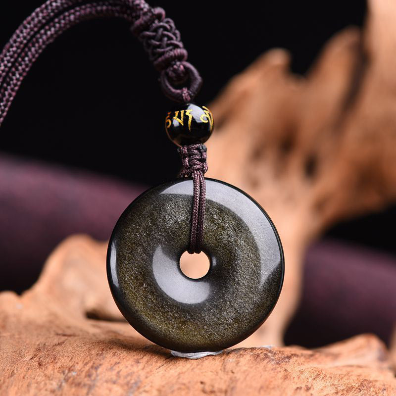 Mythstone Tibetan Obsidian Protection Necklace