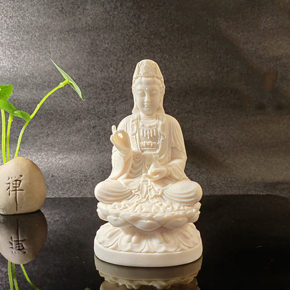 Mythstone Mini Ivory Fruit Tathagata Buddha Lotus Kwan Yin Avalokitesvara Manjusri Samantabhadra Serenity Desk Decoration