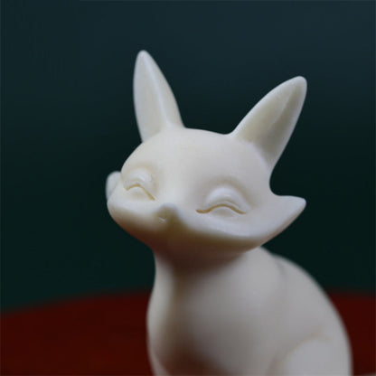 Mythstone Mini Nine-tailed Fox Ivory Fruit Protection Home Decoration