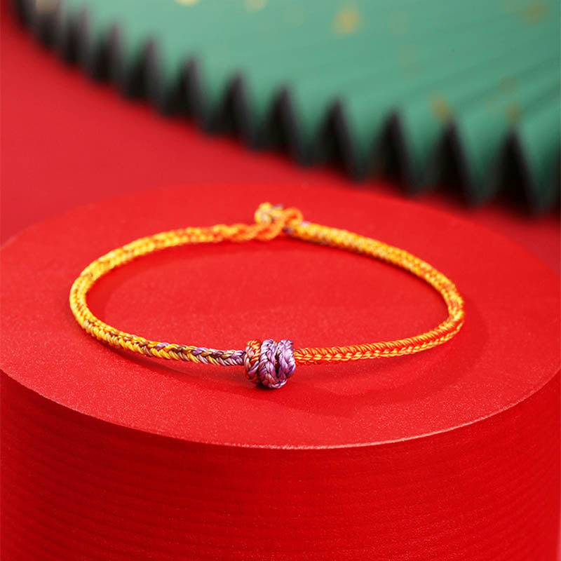 Mythstone Handcrafted Colorful Purple Gold Red Braid Rope Bracelet