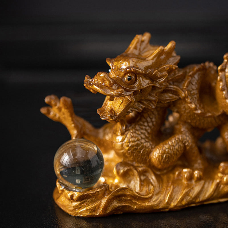 Mythstone Year Of The Dragon Color Changing Resin Luck Success Tea Pet Home Figurine Decoration