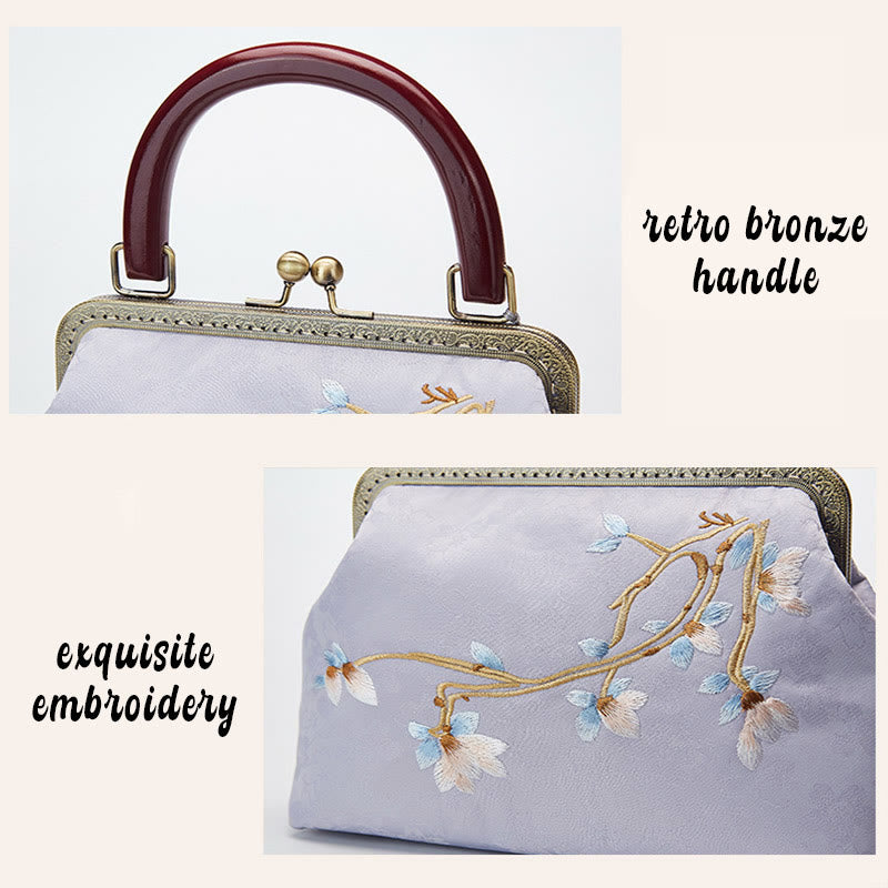 Mythstone Flower Embroidery Handbag Crossbody Bag