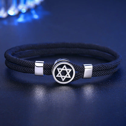 Mythstone 925 Sterling Silver Star of David Calm Balance String Bracelet