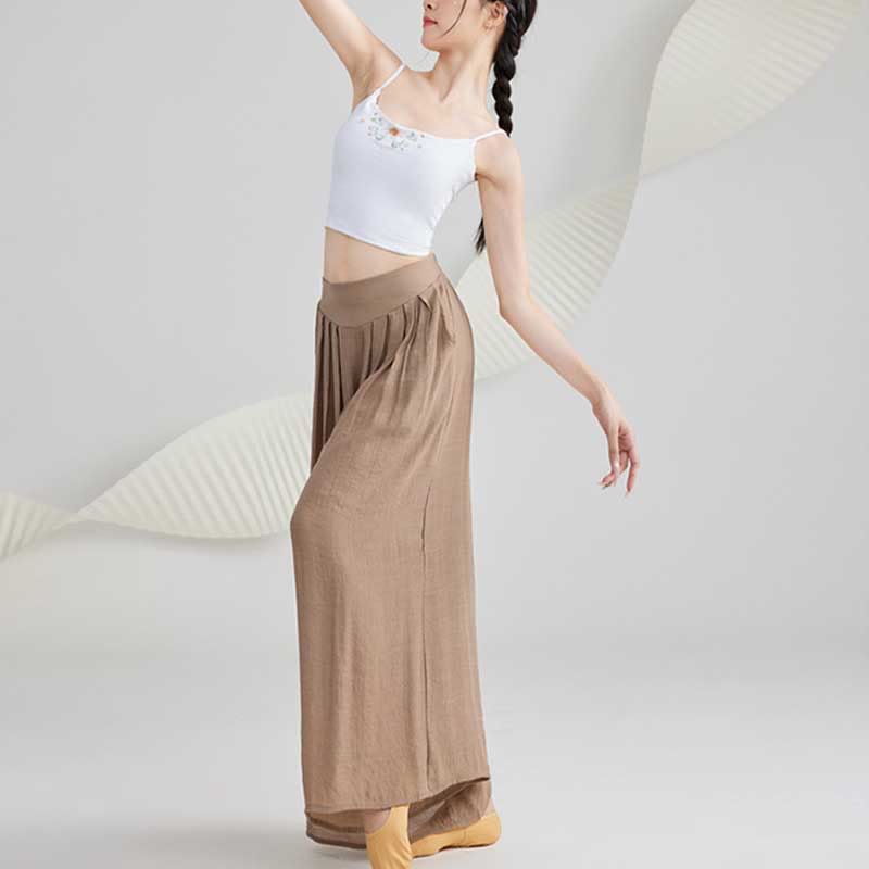 Pantalones anchos de lino y algodón de Mythstone para yoga y danza 