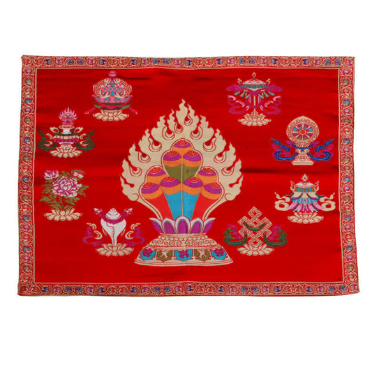 Mythstone Prayer Altar Mat Healing Meditation 8 Auspicious Symbols Mat