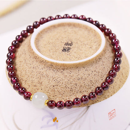 Mythstone Natural Garnet Jade Bead Purification Bracelet