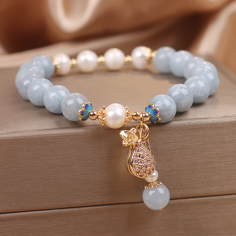 Mythstone Inner Peace And Stress Relief Aquamarine Jade Blue Bracelet Bangle Bundle