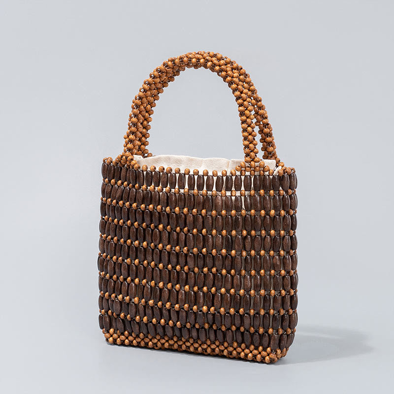 Mythstone Hand-woven Wooden Beads Handbag