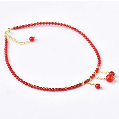 Mythstone Red Agate Confidence Calm Anklet