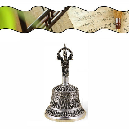 Mythstone Tibetan Meditation Bell and Vajra Dorje Copper Decoration Set