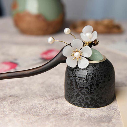 Mythstone Ebony Flower Protection Blessing Hairpin Decorations