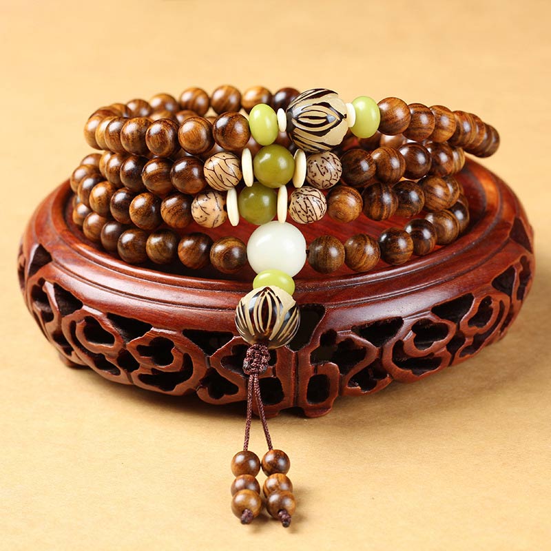 Mythstone Tibetan Rosewood Mala Protection Calm Bracelet