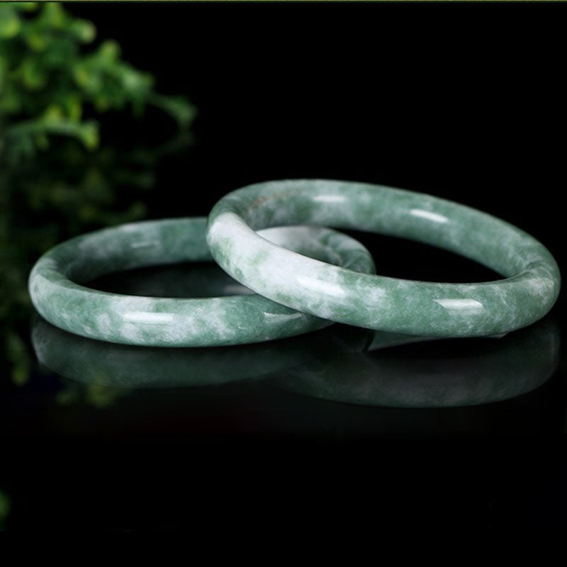 Mythstone Natural Jade Luck Abundance Bangle Bracelet