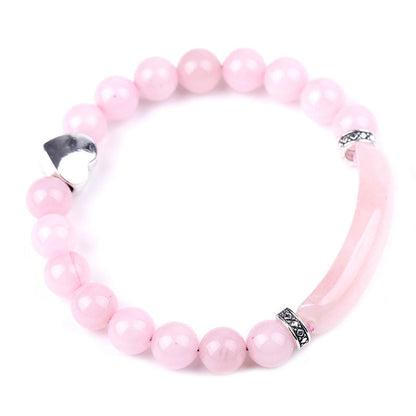 Mythstone Natural Crystal Beads Unisex Heart Bracelet