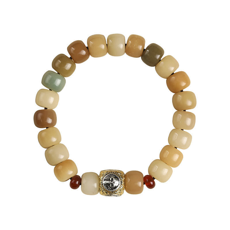 Pulsera de sabiduría Om Mani Padme Hum con semilla de Bodhi natural de Mythstone El Señor del Bosque Cadáver