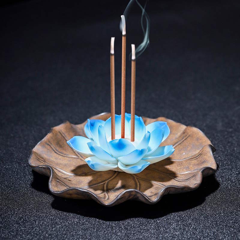 Mythstone Tibetan Lotus Blessing Incense Burner Decoration