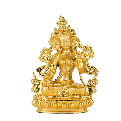 Mythstone Bodhisattva White Tara Hope Protection Gold Plated Statue Decoration