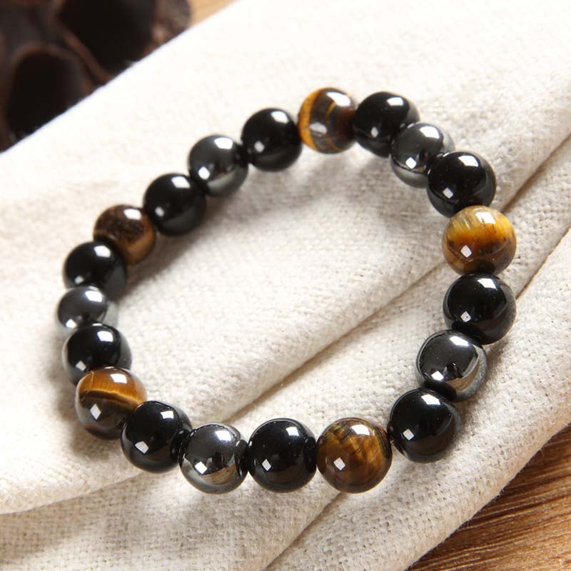 Mythstone Tibetan Tiger's Eye Bracelet Necklace Set