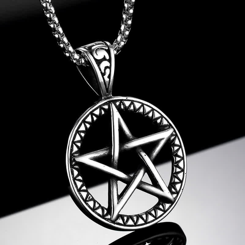 Mythstone Pentagram Titanium Steel Balance Necklace Pendant