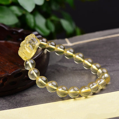 Mythstone FengShui Citrine PiXiu Wealth Bracelet