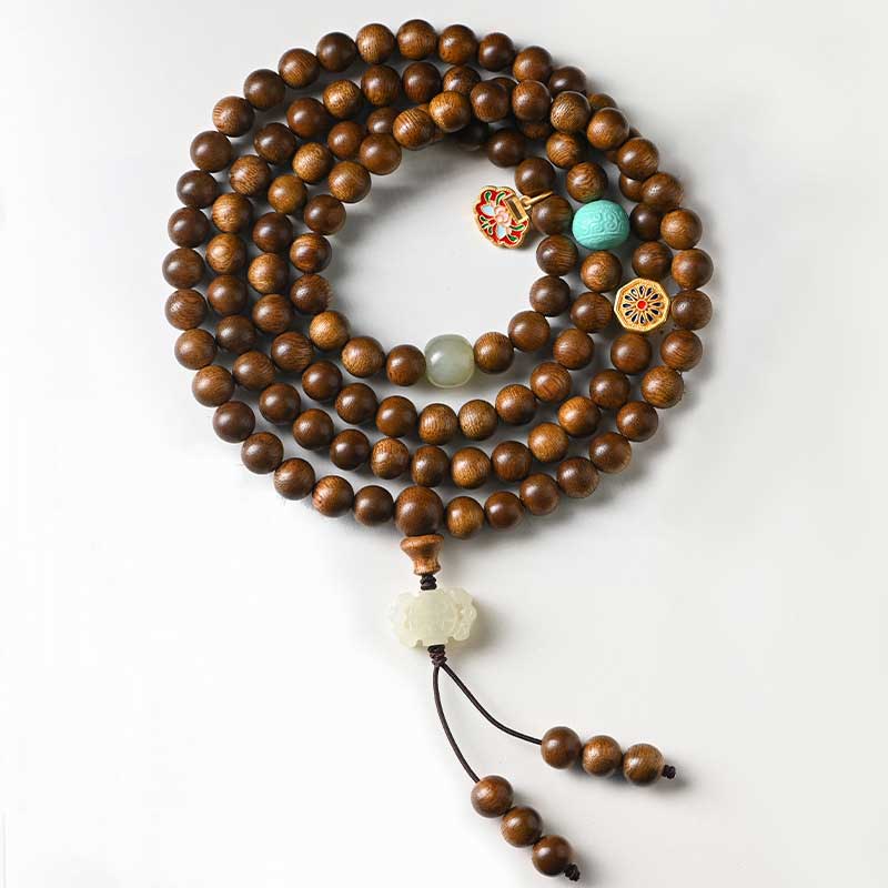 Mythstone Tibetan Rosewood Protection Calm Bracelet Mala