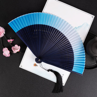 Mythstone Gradient Handheld Bamboo Folding Fan