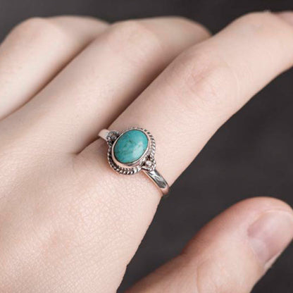 Mythstone 925 Sterling Silver Turquoise Wisdom Love Ring