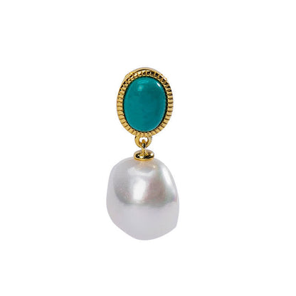 Mythstone 925 Sterling Silver Pearl Turquoise Healing Ring Earrings Necklace Pendant