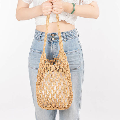 Mythstone Hand-woven Cotton Thread Shoulder Bag Handbags