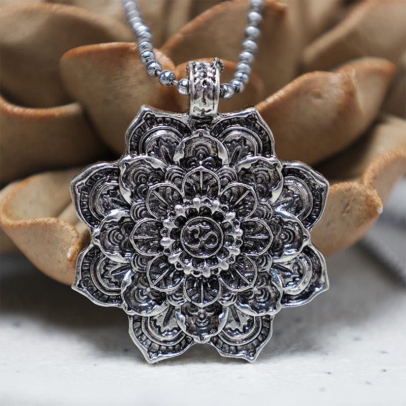 Mythstone Tibetan Lotus Blessing Necklace Pendant