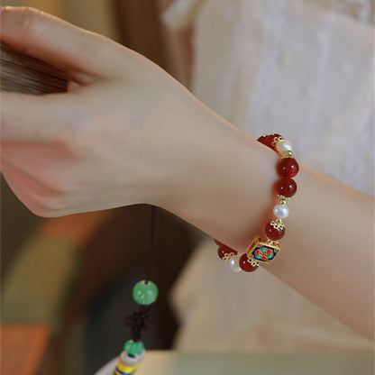 MythStone Red Agate Pearl Confidence Self-acceptance Bracelet