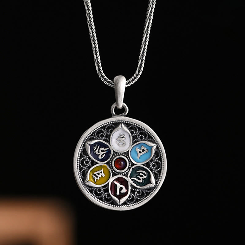 Mythstone Tibetan Om Mani Padme Hum Purity Necklace Pendant