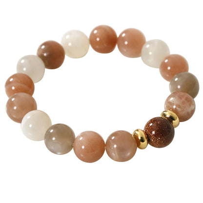 Mythstone Natural Sun Stone Gold Sandstone Wealth Positive Bracelet