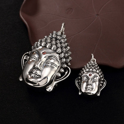 Mythstone 925 Sterling Silver Buddha Head Compassion Necklace Pendant