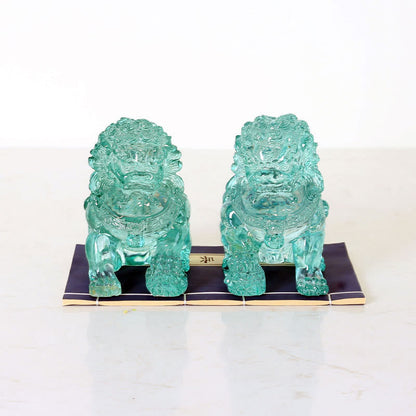 Mythstone 2Pcs Lion Statue Courage Strength Resin Home Office Decoration