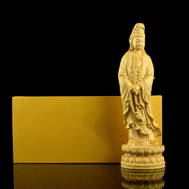 Mythstone Avalokitesvara Boxwood Blessing Home Decoration