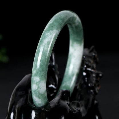 Mythstone Natural Jade Luck Abundance Bangle Bracelet