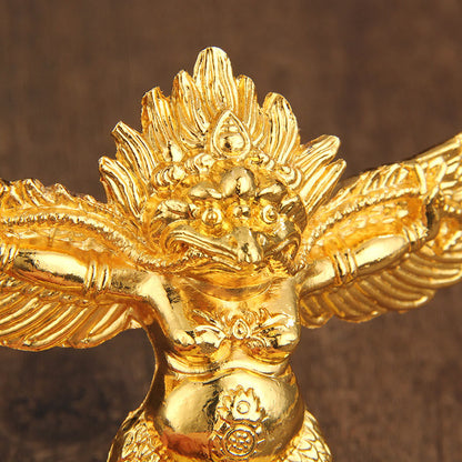 Mythstone Tibetan Gold Garuda Bird Alloy Protection Home Decoration