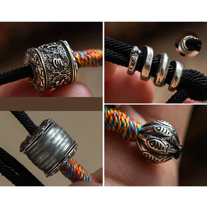 Pulsera de doble vuelta con amuleto tallado Om Mani Padme Hum tibetano de MythStone