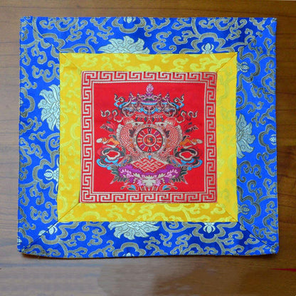 Mythstone Prayer Altar Mat Meditation Strength Endless Knot Vajra Man-Bcu Kalachakra Auspicious Symbols