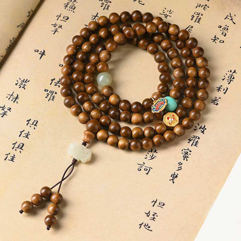 Mythstone Tibetan Rosewood Protection Calm Bracelet Mala