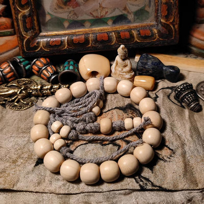 Mythstone 108 Mala Beads Abelia Biflora Wood Warding Off Evil Spirits Wrist Mala