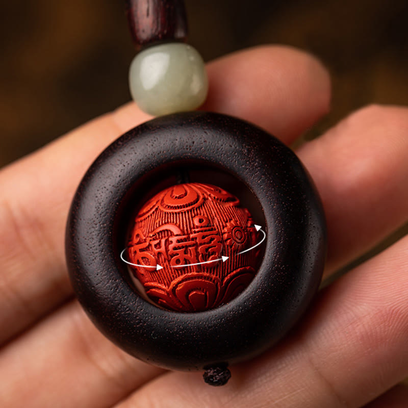 Mythstone Tibet Om Mani Padme Hum PiXiu Copper Coin Small Leaf Red Sandalwood Cinnabar Protection Key Chain