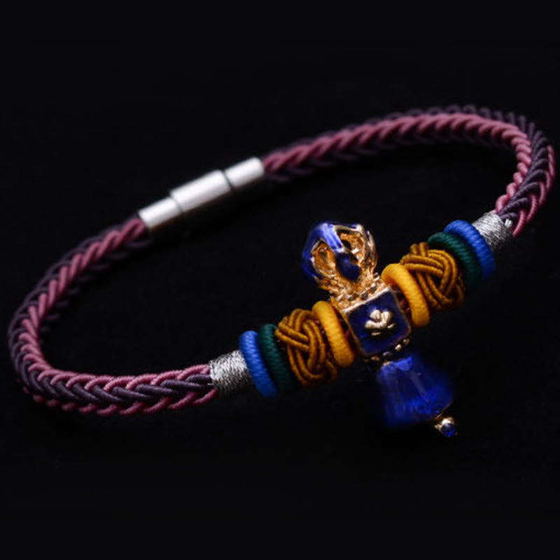 Mythstone Tibetan Handmade Dorje Vajra Strength Eight Threads String Bracelet