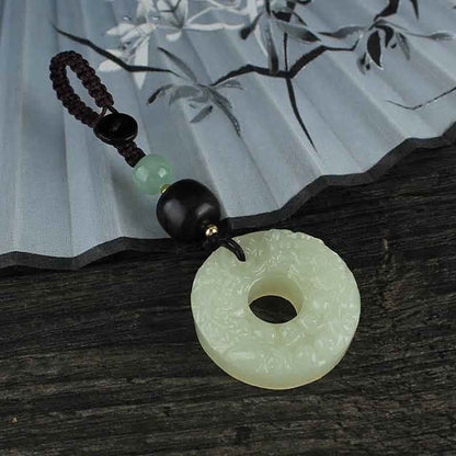 Mythstone PiXiu Jade Peace Buckle Abundance Wealth Key Chain