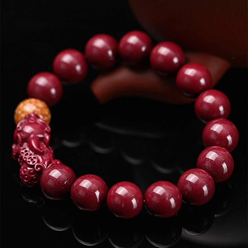 Mythstone Tibetan Cinnabar Pixiu Calm Bracelet