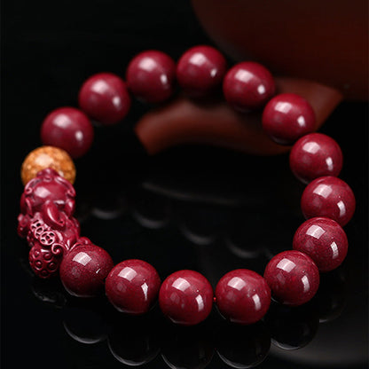 Mythstone Tibetan Cinnabar Pixiu Calm Bracelet