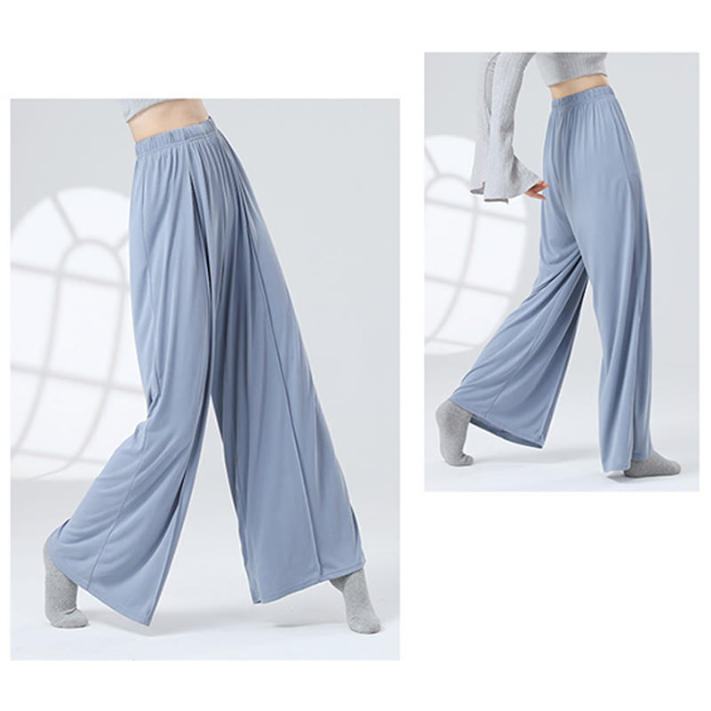 Mythstone Solid Color Loose Wide Leg Pants Dance Women's Yoga Pants