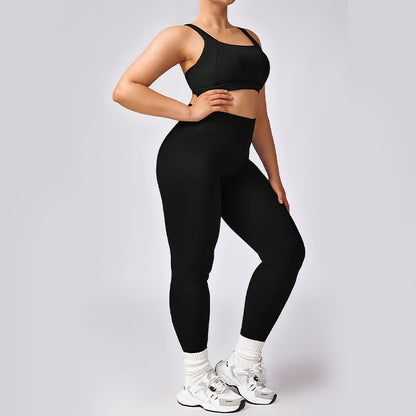 Mythstone PLUS SIZE Backless Criss-Cross Strap Bra Shorts Leggings Pants Sports Gym Yoga Quick Drying Outfits