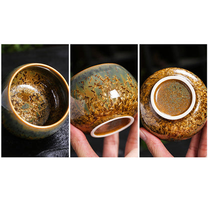 Mythstone Colorful Brown Ceramic Teacup Kung Fu Tea Cup Bowl